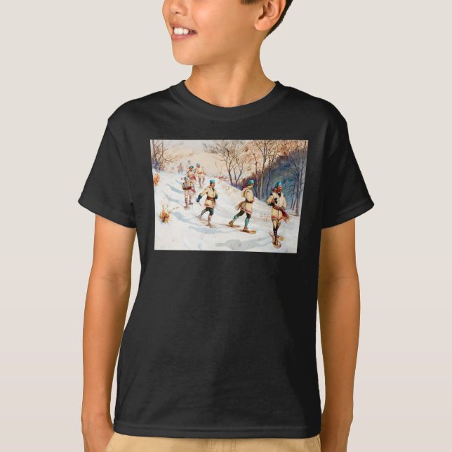 ’Vintage snö shoe Trek’ T-Shirt (Framsida)