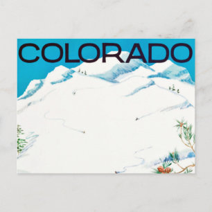 Vintage Snö-täckta bergsområden Colorado Travel Po Vykort