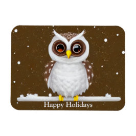 Vintage Snö Uggla Helgdag Magnet