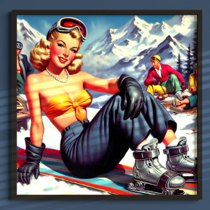 Vintage Snöbords-stift Poster