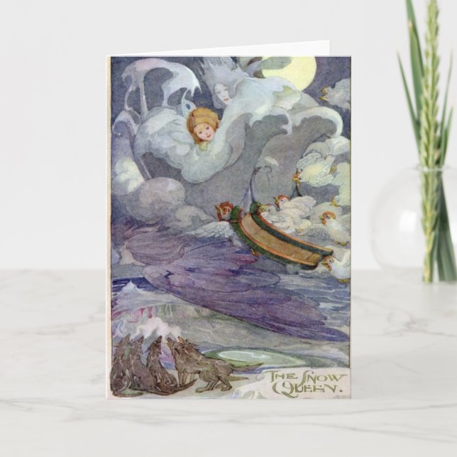 Vintage - snödrottningen, kort (Framsida)