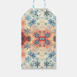 Vintage Snöflingor Mönster - Gift Märkre Presentetikett