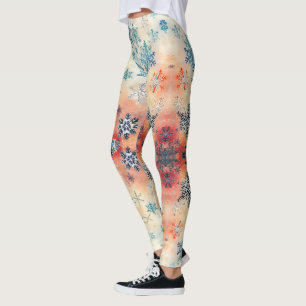 Vintage Snöflingor Mönster - Leggings