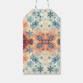 Vintage Snöflingor Mönster - Presentkort Presentetikett