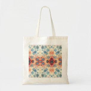 Vintage Snöflingor Mönster - Toteväska Tygkasse