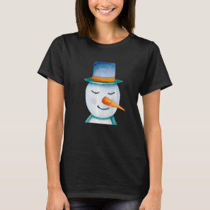 Vintage Snögubbe Ansikte Premium T Shirt