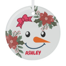 Vintage snögubbe blommigt jul