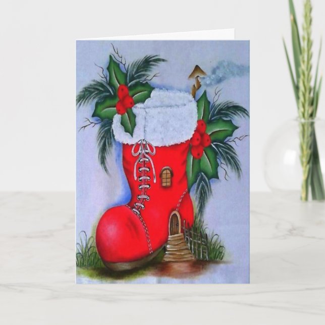 Vintage Snögubbe Helgkort (Framsida)