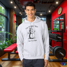 Vintage Snögubbe Hoodie - Retro Raster Black