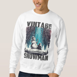 Vintage Snögubbe jul Lång Ärmad Tröja