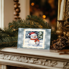 Vintage Snögubbe jul Postage Frimärke Helg Vykort