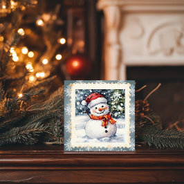 Vintage Snögubbe jul Postage Frimärke Julkort