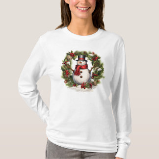 Vintage Snögubbe jul T Shirt