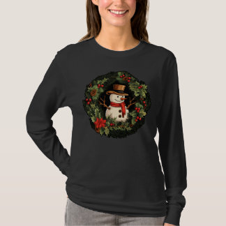 Vintage Snögubbe jul T Shirt