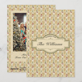 VINTAGE SNÖGUBBE & JULGRAN ANPASSNINGSBAR JULKORT