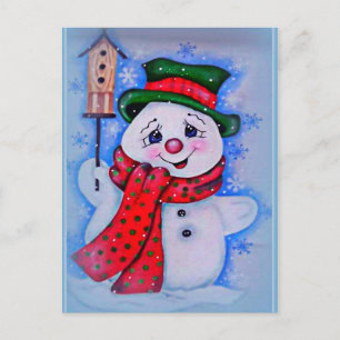 Vintage Snögubbe Vykort