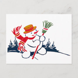 Vintage Snögubbe vykort