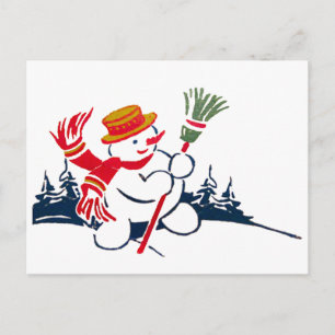 Vintage Snögubbe vykort