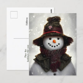 Vintage Snögubbe vykort