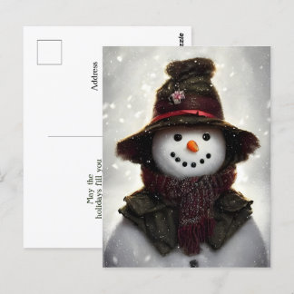 Vintage Snögubbe vykort