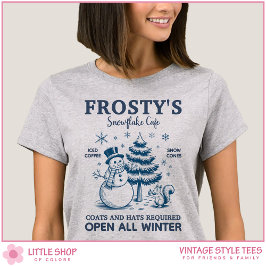 Vintage Snömannen Frosty's Snöflinga Café T Shirt