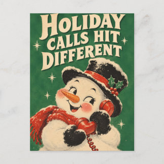 Vintage Snömannen Julsamtal Slår Annorlunda Helg Vykort