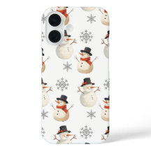 Vintage Snömannen Julsnöflingor iPhone-fodral