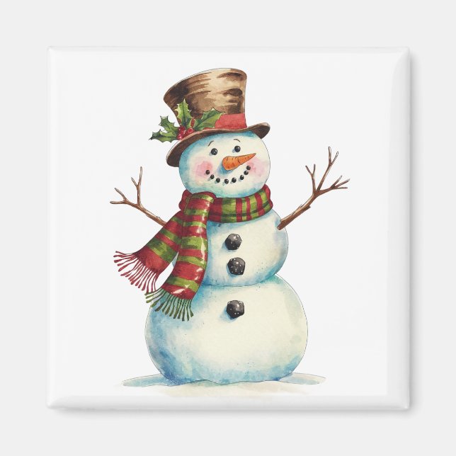 Vintage Snömannen Magnet (Framsidan)