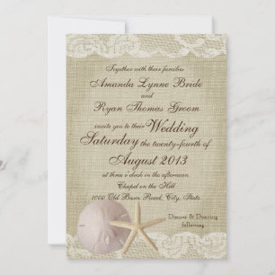 Vintage Snöre Beach Wedding Inbjudningar