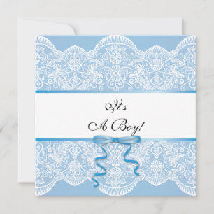 Vintage Snöre Boy Baby Shower Inbjudningar