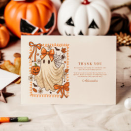 Vintage Snöre Ghost Coquette Halloween 1st Birthda Tack Kort