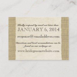 Vintage Snöre och Burlap-vykort Infoga kort