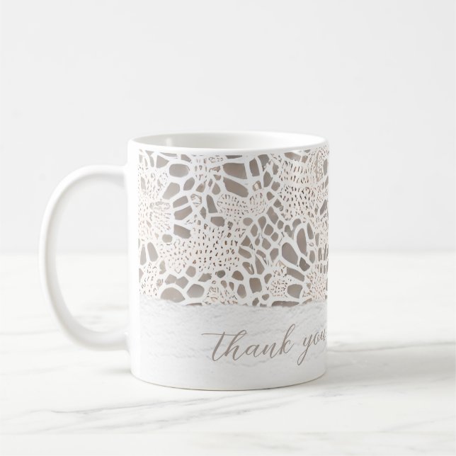 Vintage Snöre och Linen Tack Kaffemugg (Vänster)