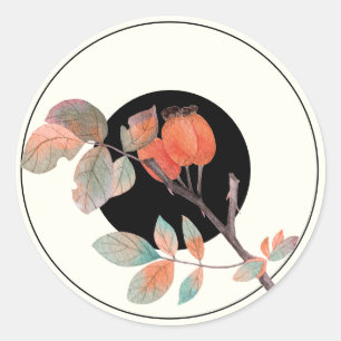 Vintage Snöre och Pearls Blommigt Bröllop Sticker Runt Klistermärke