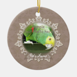 Vintage Snöre Pet Bird Memorial Ornamorial Julgransprydnad Keramik