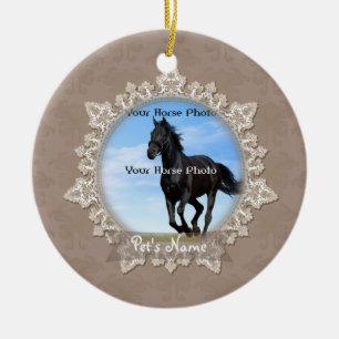 Vintage Snöre Pet Horse Memorial Ornament