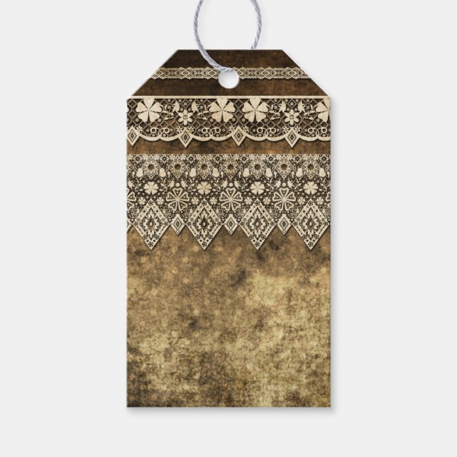 Vintage snöre presentetikett (Framsidan)