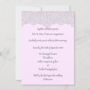 Vintage snöre söt rosa elegant bröllop inbjudningar