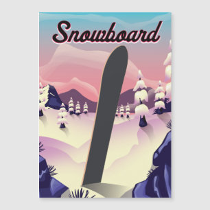 Vintage Snowboard-reseaffisch