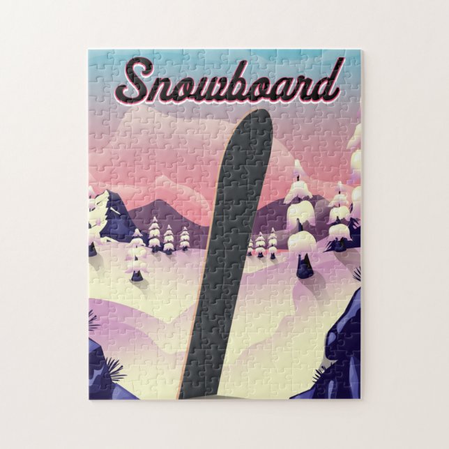 Vintage snowboard-resor affisch pussel (Vertikal)