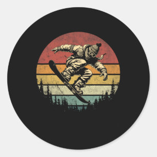 Vintage Snowboarder Graphic Retro Distress Snowb Runt Klistermärke