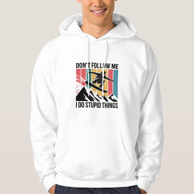 Vintage Snowboarder Silhouette T-Shirt  Hoodie (Framsida)