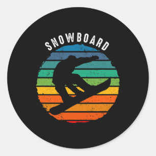 Vintage Snowboarding Clothing - Sunset Snowboard Runt Klistermärke