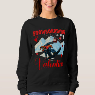 Vintage Snowboarding Is My Valentine Cute Costume  T Shirt