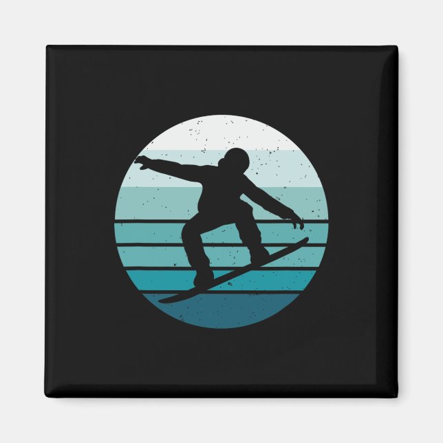 Vintage Snowboarding Magnet (Framsidan)