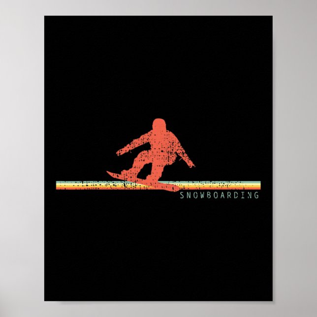Vintage Snowboarding Snowboarder Poster (Framsidan)