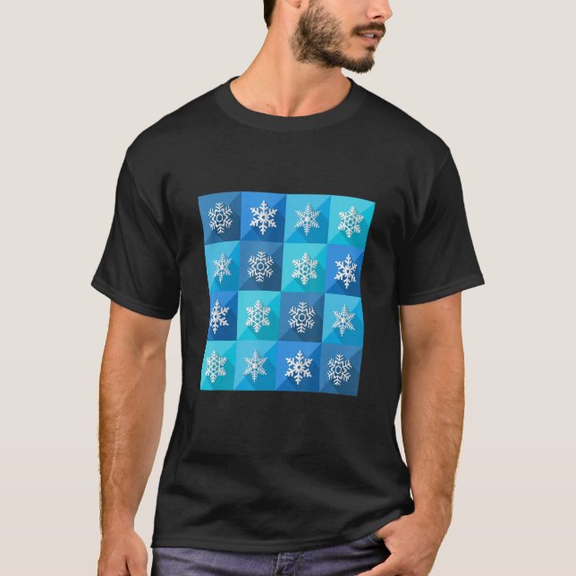 Vintage Snowflake Christmas Pattern Funny T Shirt (Framsida)