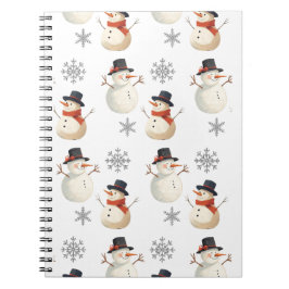 Vintage Snowman Christmas Snowflakes Anteckningsbok