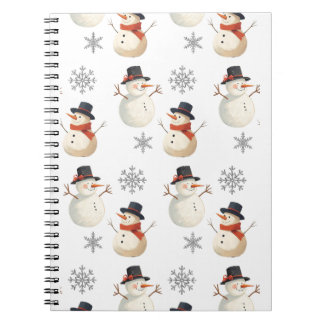 Vintage Snowman Christmas Snowflakes Anteckningsbok