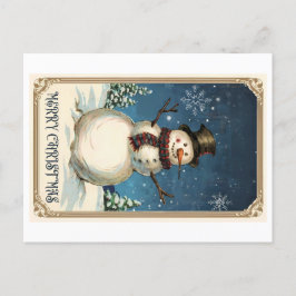 Vintage Snowmans Greeting Card: God jul Vykort